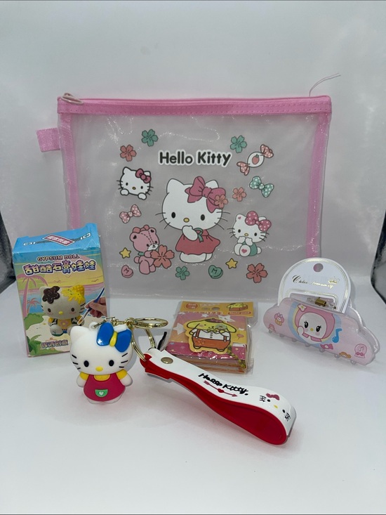 Hello Kitty Other - Hello Kitty Pink Clear Pouch with Matching Keychain Set